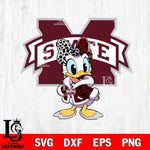 Mississippi State Bulldogs Fancy Daisy Duck Disney Svg Eps Dxf Png File, Digital Download, Instant Download