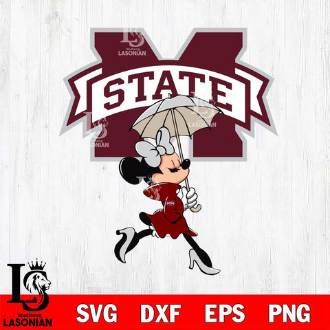 Mississippi State Bulldogs Fancy Minnie Svg Eps Dxf Png File, Digital Download, Instant Download