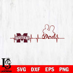 Mississippi State Bulldogs Father Heart Beat Svg Eps Dxf Png File, Digital Download, Instant Download