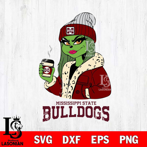 Mississippi State Bulldogs Girls Grinch Bougie Svg Eps Dxf Png File, Digital Download, Instant Download