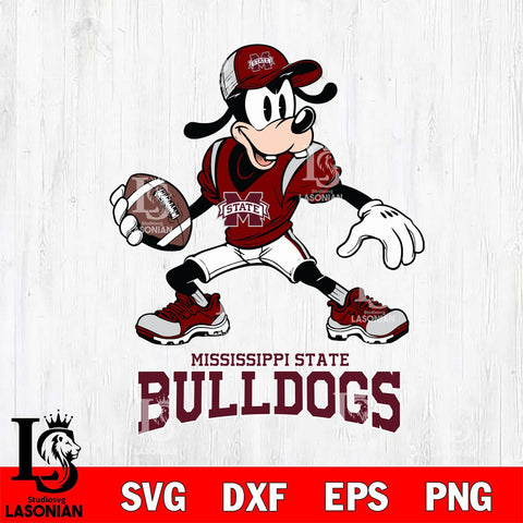 Mississippi State Bulldogs Goofy Disney, Svg Eps Dxf Png File, Digital Download