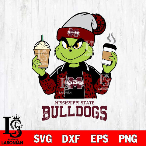 Mississippi State Bulldogs Grinch 2 coffee Svg Eps Dxf Png File, Digital Download, Instant Download