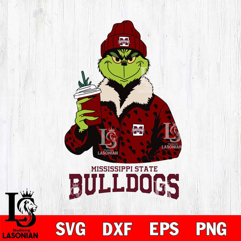 Mississippi State Bulldogs Grinch Leopard Svg Eps Dxf Png File, Digital Download, Instant Download