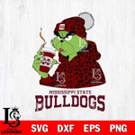 Mississippi State Bulldogs Grinch Leopard Christmas Cut Files Cricut, Svg Dxf Eps Png file, Digital download , Silhouette