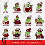 Mississippi State Bulldogs Grinch NCAA Bundle 12 SVG Eps Dxf Png File, Digital Download, Instant Download