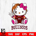 Mississippi State Bulldogs Hello Kitty Horror Svg Eps Dxf Png File, Digital Download