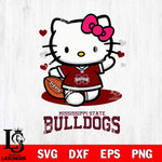 Mississippi State Bulldogs Hello Kitty NCAA 3 Svg Eps Dxf Png File, Digital Download, Instant Download