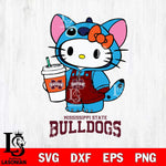 Mississippi State Bulldogs Hello Kitty Stitch Svg Eps Dxf Png File, NCAA svg, Digital Download, Instant Download