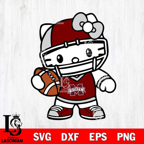 Mississippi State Bulldogs Hello Kitty sport 2 Svg Eps Dxf Png File, NCAA svg, Digital Download, Instant Download