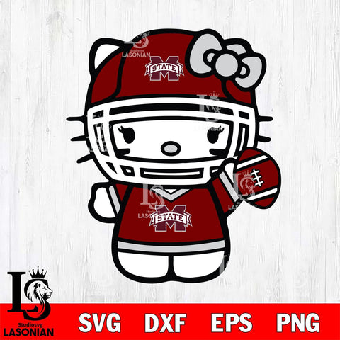 Mississippi State Bulldogs Hello Kitty sport 6 Svg Eps Dxf Png File, NCAA svg, Digital Download, Instant Download