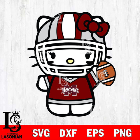 Mississippi State Bulldogs Hello Kitty sport 9 Svg Eps Dxf Png File, NCAA svg, Digital Download, Instant Download