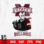 Mississippi State Bulldogs Jason Voorhees 10 Svg Eps Dxf Png File, Digital Download