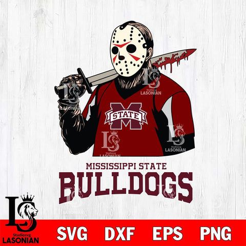 Mississippi State Bulldogs Jason Voorhees 11 Svg Eps Dxf Png File, Digital Download