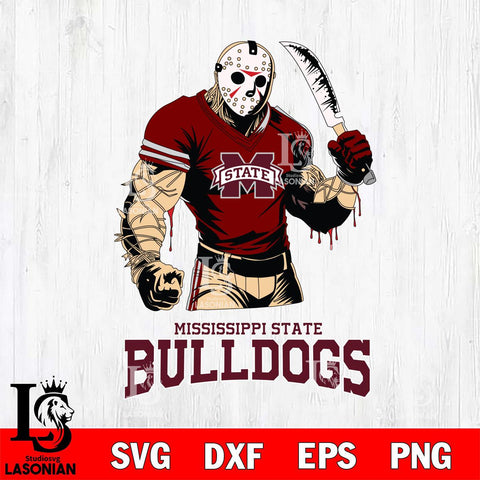 Mississippi State Bulldogs Jason Voorhees Svg Eps Dxf Png File, Digital Download