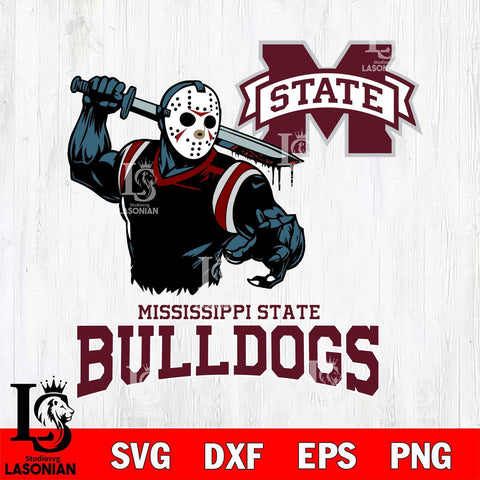 Mississippi State Bulldogs Jason Voorhees 5 Svg Eps Dxf Png File, Digital Download