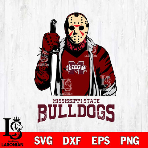 Mississippi State Bulldogs Jason Voorhees 6 Svg Eps Dxf Png File, Digital Download