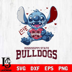 Mississippi State Bulldogs Love Stitch, Svg Eps Dxf Png File, Digital Download