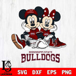 Mississippi State Bulldogs Mickey Minnie Mouse Football Sit Svg Eps Dxf Png File, NCAA svg , File Cut , Digital Download , Instant Download, Cut Svg Files