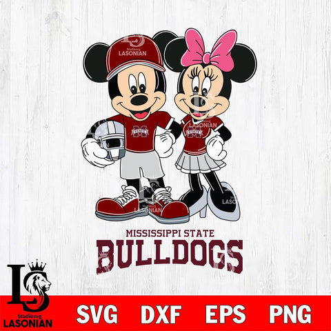 Mississippi State Bulldogs Mickey Minnie Mouse Helmet Svg Eps Dxf Png File, NCAA svg , File Cut , Digital Download , Instant Download, Cut Svg Files