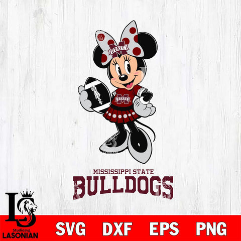 Mississippi State Bulldogs Minnie Mouse, Svg Eps Dxf Png File, Digital Download