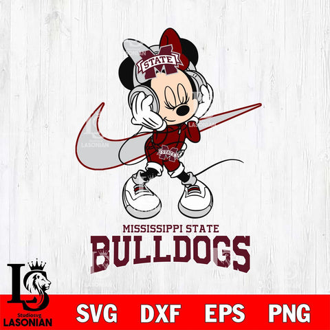 Mississippi State Bulldogs Minnie Mouse Dancing NIKE, Svg Eps Dxf Png File, Digital Download