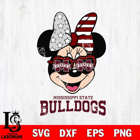 Mississippi State Bulldogs Minnie Mouse Love 2, Svg Eps Dxf Png File, Digital Download