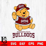 Mississippi State Bulldogs Pooh Bear Disney, Svg Eps Dxf Png File, Digital Download