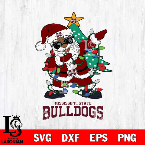 Mississippi State Bulldogs Santa Claus Ugly Christmas Svg dxf eps png pdf file,NCAA svg,Digital Download,Cricut file