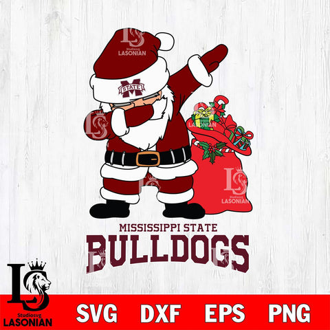 Mississippi State Bulldogs Santa Dabbing Christmas Svg dxf eps png pdf file,NCAA svg,Digital Download,Cricut file