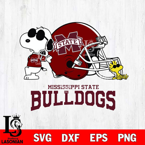 Mississippi State Bulldogs Snoopy Sport 2 Svg Eps Dxf Png File, Digital Download