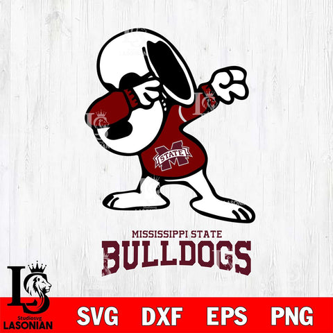 Mississippi State Bulldogs Snoopy Sport 3 Svg Eps Dxf Png File, Digital Download