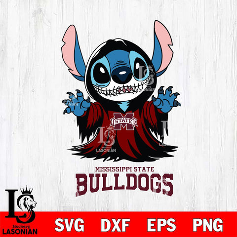 Mississippi State Bulldogs Stitch Ghost Svg Eps Dxf Png File, NCAA svg, Digital Download, Instant Download