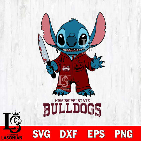 Mississippi State Bulldogs Stitch Horror 2 Svg Eps Dxf Png File, NCAA svg, Digital Download, Instant Download