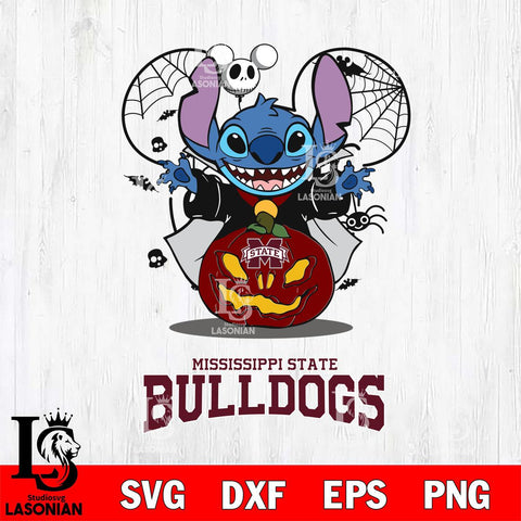 Mississippi State Bulldogs Stitch Horror Halloween Svg Eps Dxf Png File, Digital Download, Instant Download