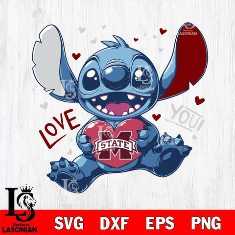 Mississippi State Bulldogs Stitch Love Svg Eps Dxf Png File, NCAA svg, Digital Download, Instant Download