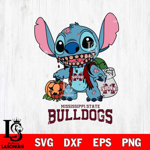 Mississippi State Bulldogs Stitch Zombie Svg Eps Dxf Png File, NCAA svg, Digital Download, Instant Download