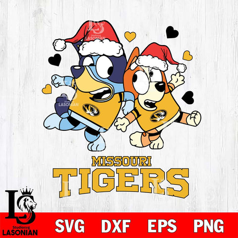 Missouri Tigers Bluey Christmas NFL Svg Eps Dxf Png File, Digital Download