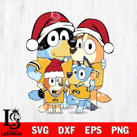 Missouri Tigers Bluey Family Christmas Svg Eps Dxf Png File, Digital Download, Instant Download