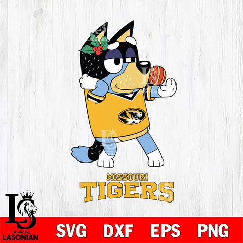 Missouri Tigers Christmas Bluey Bandit Heeler Cut Files,Bluey Cricut,Christmas Svg , Bluey svg , Digital Download, dxf eps png pdf file