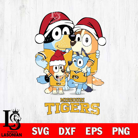 Missouri Tigers Christmas Bluey Family Sport Cut Files,Bluey Cricut,Christmas Svg , Bluey svg , Digital Download, dxf eps png pdf file