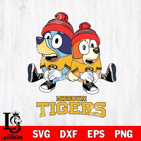 Missouri Tigers Christmas Bluey & Bingo Sit Cut Files,Bluey Cricut,Christmas Svg , Bluey svg , Digital Download, dxf eps png pdf file