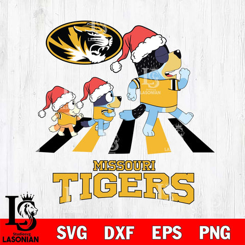 Missouri Tigers Christmas Family Bluey Walking Cut Files,Bluey Cricut,Christmas Svg , Bluey svg , Digital Download, dxf eps png pdf file