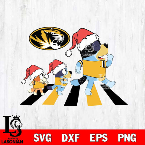 Missouri Tigers Family Bluey Walking Christmas Svg Eps Dxf Png File, Digital Download, Instant Download