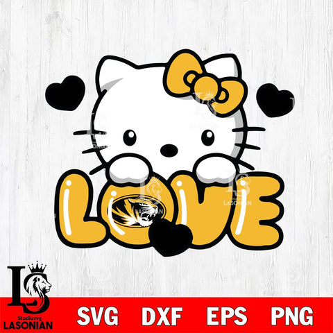 Missouri Tigers Hello Kitty Love Svg Eps Dxf Png File, Digital Download, Instant Download