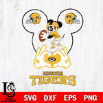 Missouri Tigers Mickey Heart Rugby Svg Eps Dxf Png File, Digital Download ,Instant Download, Cricut File