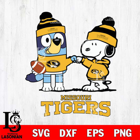 Missouri Tigers Snoopy & Bluey Football Svg Eps Dxf Png File,NCAA Svg Files,Chill Guy svg ,Digital Download ,Instant Download, Cricut File