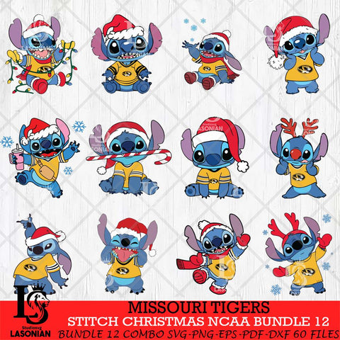 Missouri Tigers Stitch Christmas NCAA Bundle 12 Svg Eps Dxf Png File, Digital Download, Instant Download