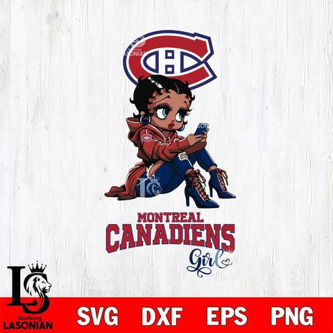 Montreal Canadiens Beauty Black Fan Girl Football, Svg Eps Dxf Png File, Digital Download