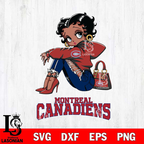 Montreal Canadiens Betty Boop Black Fan Girl Svg Eps Dxf Png File, Digital Download, Instant Download