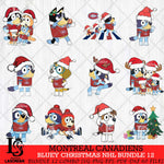 Montreal Canadiens Bluey Christmas NHL Bundle 12 Svg Eps Dxf Png File, Digital Download, Instant Download